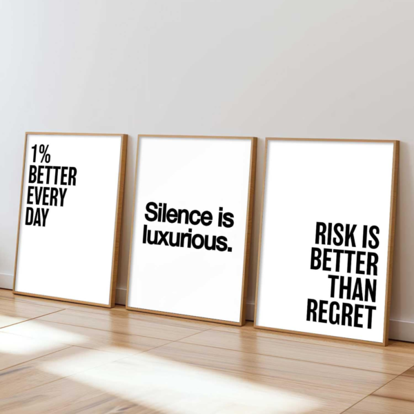 KRAYOG Inspirational Quotes Framed Wall Art Set of 3 | Aesthetic Motivational Posters for Living Room, Bedroom, Office & Gym Décor (13 x 17 Inch Each)