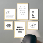 KRAYOG Motivational Quotes Framed Wall Art Set for Home Décor – Inspirational Quote Posters for Living Room, Office & Study Room, Multicolor Designs, Assorted Sizes, Pack of 6
