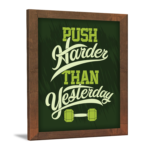 KRAYOG Gym Motivational Wall Frame 9” x 13.5” – Brown Finish | Inspirational Fitness Quote Wall Art for Gym Room, Home & Office | Acrylic Front Protection | Ready to Hang (Brown, Theme 14)
