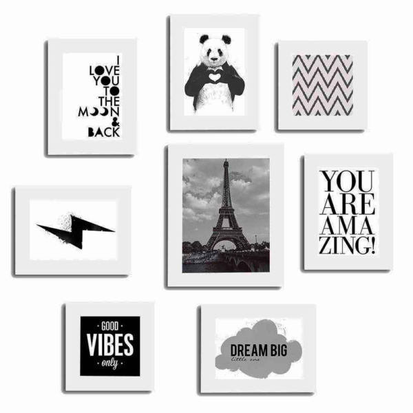 KRAYOG Engineered Wood Inspirational Quote Wall Art Frame – White Finish, Minimal Plain Design, Standard Size (17.8 cm x 12.7 cm)