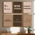 KRAYOG Inspirational Quotes Framed Posters for Home, Office & Study – Pack of 6 (13x17 Inch)