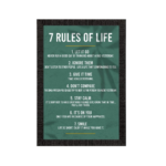 KRAYOG “7 Rules of Life” Motivational Quotes Wall Art – Digital Printed Inspirational Painting for Living Room & Office Décor – Thoughtful Birthday Gift for Parents and Friends