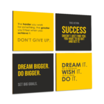 KRAYOG Inspirational Motivational Poster Set (4 Framed Prints), 10" x 10" (K)