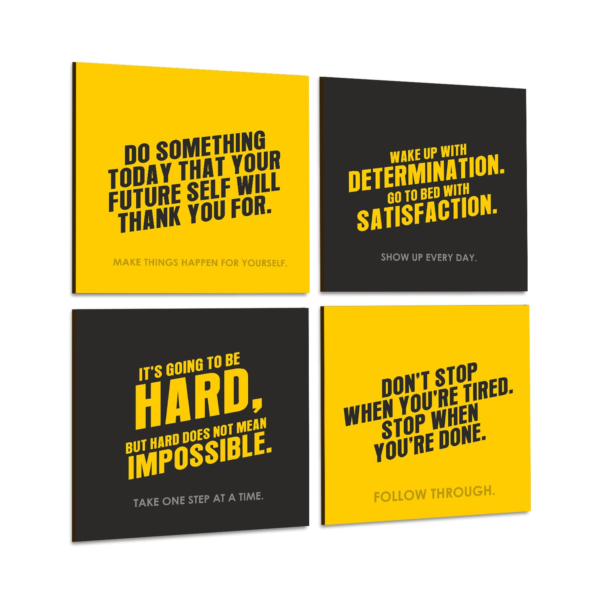 KRAYOG Set of 4 Motivational Framed Posters – 10 x 10 Inch Each (L)