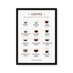 KRAYOG Coffee-Themed Wall Poster Frames – Premium 8x12 Inch (A4) Framed Artwork for Home, Bedroom & Living Room – Ready-to-Hang Aesthetic Décor