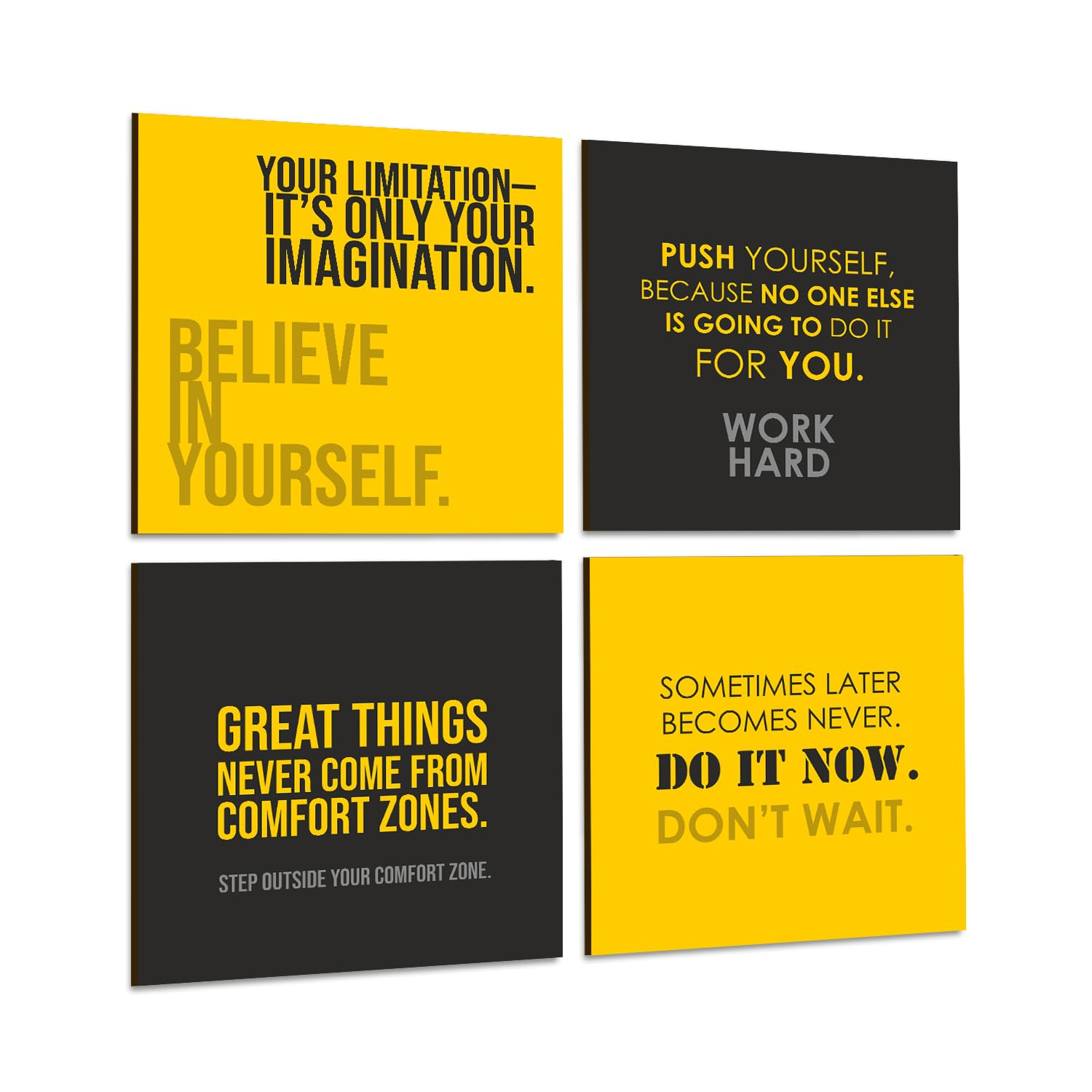 61kY7iqREQL._SL1500_ KRAYOG Motivational Framed Poster Set Of 4, 10 Inch x 10 Inch (J - Image 1