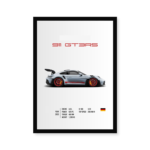 KRAYOG Premium Wall Poster Frame | 8x12 Inch (A4 Size) | Stylish Sports Car Artwork for Home, Bedroom & Living Room | Modern Aesthetic Car Wall Decor