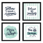 KRAYOG Motivational Quote Framed Posters | Inspirational Wall Frames for Office & Home Décor | Engineered Wood Quote Frames (9 x 9 Inches)