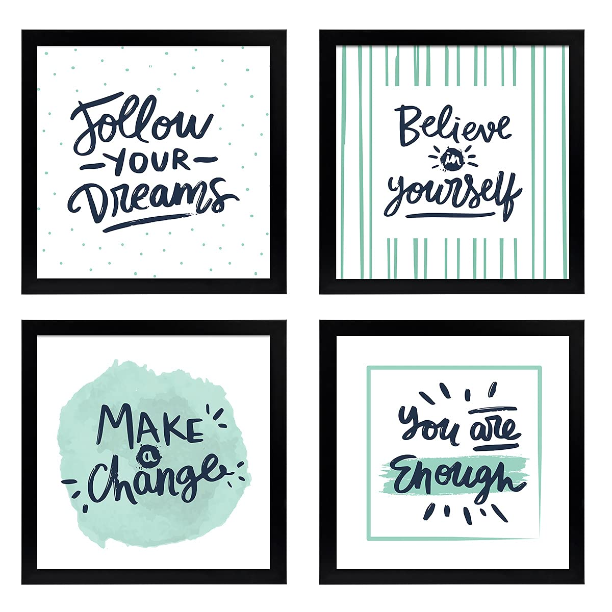 61pVUDPpZBS._SL1200_ KRAYOG Motivational Quote Framed Posters | Inspirational Wall Frames for Office & Home Décor | Engineered Wood Quote Frames (9 x 9 Inches) - Image 1