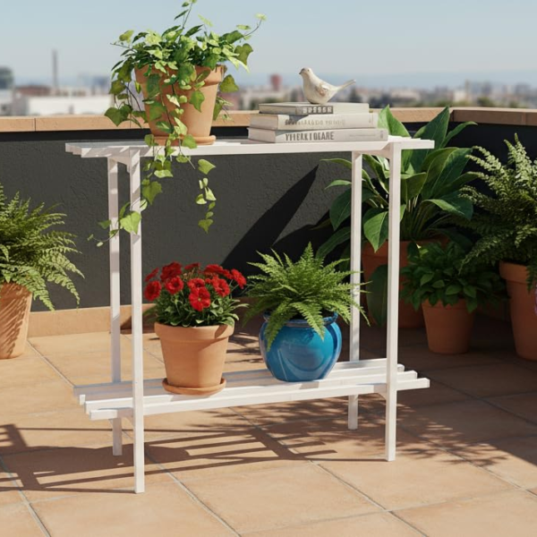 KRAYOG 2-Tier Metal Storage Shelf Stand for Home, Kitchen, Bathroom & Balcony | Multi-Utility Powder-Coated Iron Rack | Sturdy & Rust-Resistant Organizer (White, 75 × 24 × 78 cm) – Pack of 1