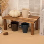 KRAYOG Acacia Wood Organizer for Kitchen, Bathroom & Desk – Countertop Storage Rack | Natural Wooden Riser Display Stand for Spices, Jars, Skincare, Books & Makeup | Durable, Stylish & Easy to Assemble