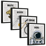 KRAYOG Engineered Wood Motivational Quote Framed Posters | Inspirational Wall Frames for Home & Office Décor | Ready-to-Hang Quote Posters (14 x 11 Inches)