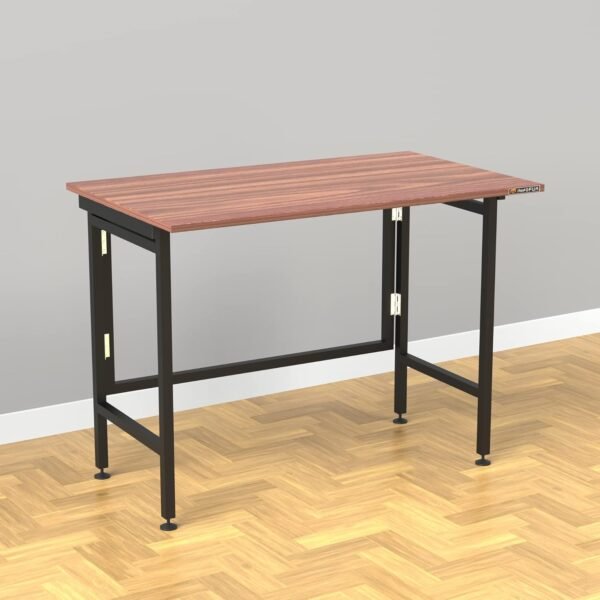 Krayog Multipurpose Foldable Study Table - Portable Wooden Utility Laptop Table Bedside - Space Saving Computer Table for Home - Foldable Dining Table (Size 100 x 60 x 72CM, Brown)