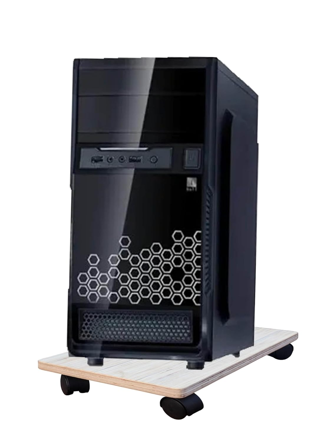 718xjRHevRL._SL1500_ KRAYOG Heavy-Duty Wooden CPU Trolley with 4 Smooth Caster Wheels – Computer Tower Stand for Home & Office (6 x 10 Inch, White) - Image 1