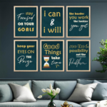 KARAYOG Inspirational Quote Wall Art with Frame | Home Décor for Living Room & Bedroom | 13x17 Inch Wall Painting (Design G)