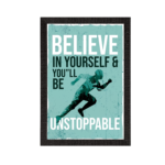 KRAYOG “Believe in Yourself & You’ll Be Unstoppable” Motivational Quote Wall Art – Digital Printed Inspirational Painting for Living Room, Study Room, Home & Office Décor