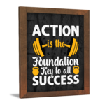 KRAYOG Gym Motivational Wall Frame 9” x 13.5” – Brown Finish | Inspirational Fitness Quote Wall Art for Gym, Home & Office | Acrylic Protected | Ready to Hang (Theme 13)