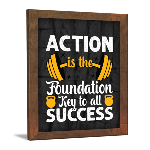 KRAYOG Gym Motivational Wall Frame 9” x 13.5” – Brown Finish | Inspirational Fitness Quote Wall Art for Gym, Home & Office | Acrylic Protected | Ready to Hang (Theme 13)