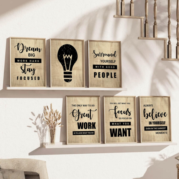 KRAYOG Motivational Wall Art Paintings with Frames for Hanging | Home Décor Posters for Living Room & Bedroom (10x13 Inch, Design F)