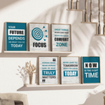 KRAYOG Motivational Wall Poster Set with Frames for Hanging | Decorative Wall Art for Living Room & Bedroom (10x13 Inch, Design E)