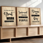 KRAYOG Motivational Quotes Framed Wall Posters – Set of 3 (13x17 Inch) Digital Reprint for Office & Study Room Décor