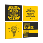 KRAYOG Set of 4 Motivational Framed Posters – 10" x 10" (I)