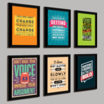KRAYOG Set of 6 Motivational Framed Wall Posters – Inspirational Quote Wall Art Paintings for Home, Office & Bedroom Décor, Multicolor Design
