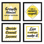 KRAYOG Motivational Quote Framed Poster | Engineered Wood Inspirational Wall Frame | Ready-to-Hang Wall Décor (9 x 9 Inches)