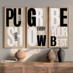 KRAYOG Motivational Wall Frames for Home & Office Décor | Inspirational Quotes Wall Art with Frames | Ready-to-Hang Quote Posters | Set of 3 (10x19 Inch, Design D)