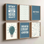KRAYOG Motivational Quote Wall Frames Room OffIce Wall Décor Set Of 6 (10 X 13 inch)