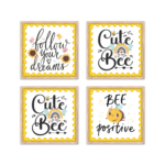 KRAYOG Inspirational Motivational Wall Frames for Home, Office & Study Room – Multicolor Nature-Themed Posters with Frame (8x8 Inches, Set of 4)