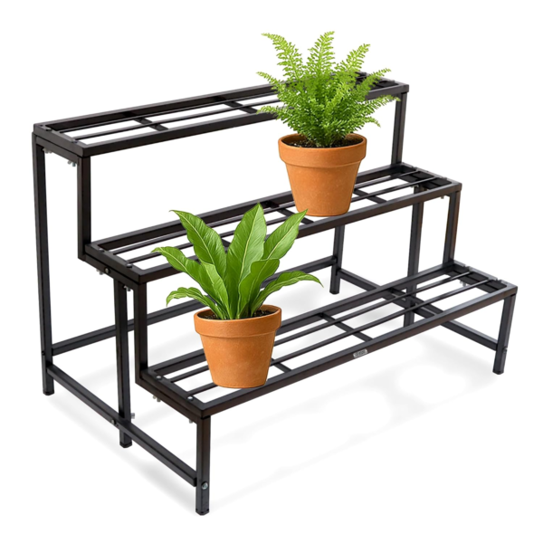 KRAYOG Heavy-Duty 3-Step Planter Stand with Easy Assembly | Indoor & Balcony Plant Pot Stand | Durable Gardening Pot Holder