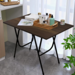 KRAYOG Multipurpose Foldable & Portable Study Table – Laptop & Computer Desk for Office Work, 2-Seater Dining Table for Home & Office (Exotic Teak Finish)