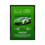 KRAYOG Lamborghini Aventador Aesthetic Wall Poster – 8x12 Inch (A4) Framed Artwork for Home, Bedroom, Living Room & Wall Décor