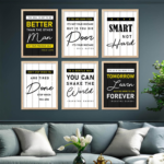 KRAYOG Framed Quotes Wall Art – Decorative Wall Paintings for Living Room & Bedroom (10x13 inch, A)