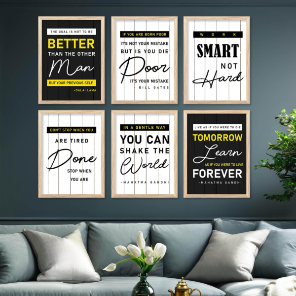 KRAYOG Motivational Quote Wall Art with Frame – Inspirational Poster for Living Room Décor (10x13 inch, C)