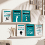 KRAYOG Motivational Wall Posters with Frames – Wall Hanging Décor for Living Room & Bedroom, Set of 6 (10x13 inch, B)