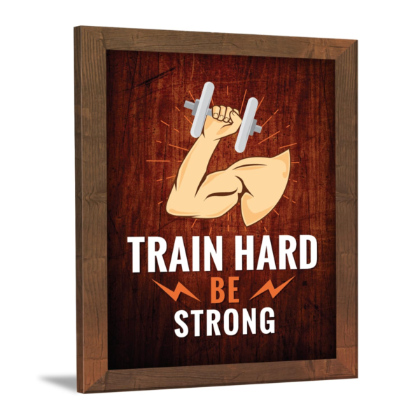 KRAYOG Gym Motivational Quote Wall Frame (9 x 13.5 Inch) – Brown Frame with Acrylic | Fitness Wall Art for Gym Room, Home & Office | Ready to Hang Décor (Theme 12)