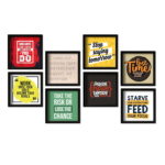 KRAYOG Motivational Quotes Framed Wall Posters for Office & Home Décor – Inspirational Quote Wall Art Set of 8 (10 x 10 Inch, Ready-to-Hang Frames)