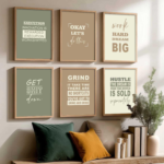 KRAYOG Motivational Wall Art Poster Set for Office and Room Décor – 6 Pieces (13 x 17 Inch)