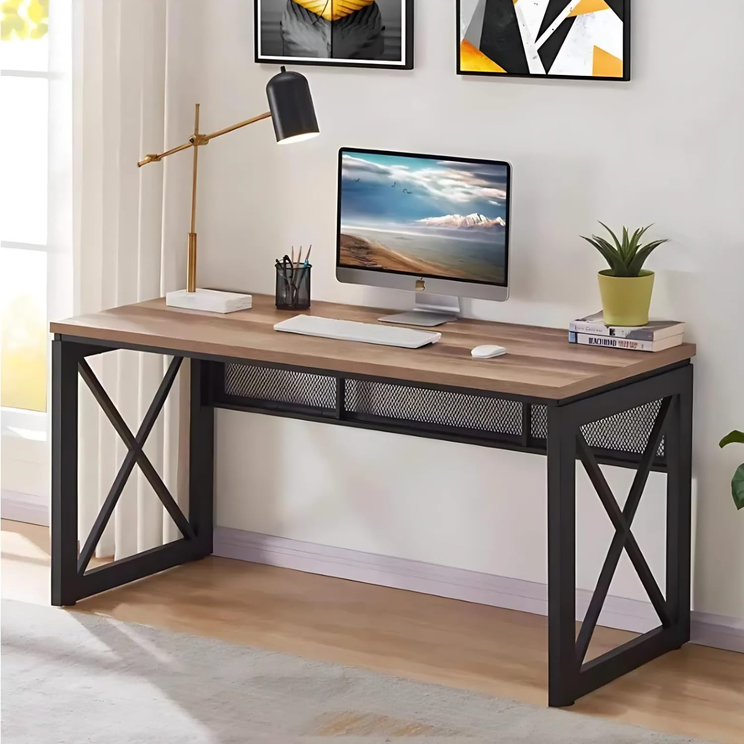 71u2XESK-fL._SL1500_ KRAYOG Computer Table for Home,Office,Pc|1 Year Warranty|,Office Table for Office Work,Study Table for Students,Home Office Desk Forest -150X60X76 Cm (150X60)|DIY - Engineered Wood,Matte,Multicolor - Image 1