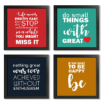 KRAYOG Motivational Wall Art Poster Set – 4 Pieces, 10" x 10" (Style C)