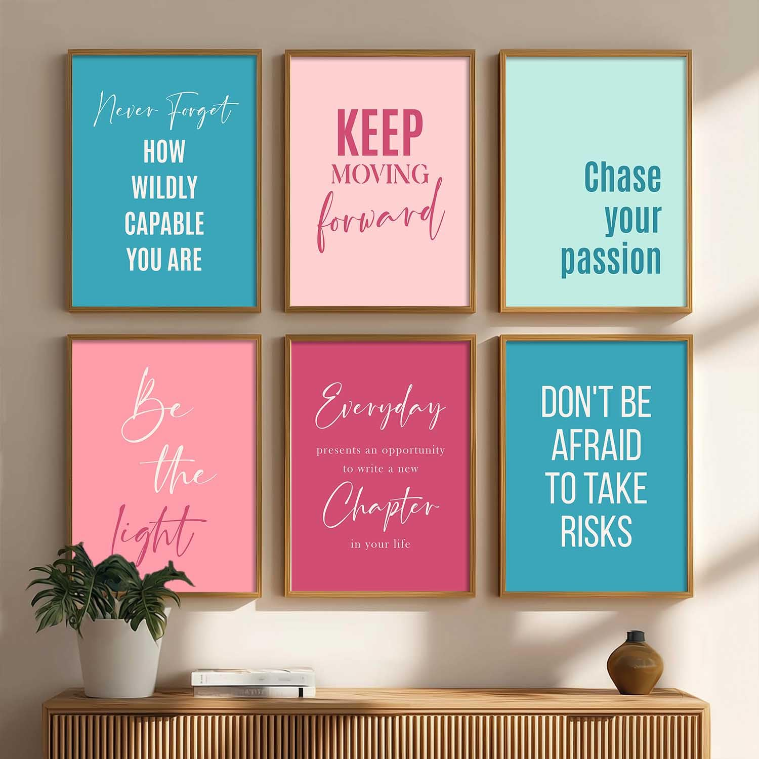 71wHV57Sx+L._SL1500_ KRAYOG Inspirational Quotes Wall Frames – Motivational Photo Frames for Wall Décor – Framed Quote Posters for Home, Room & Office – Set of 6 (Art 9, 10x13 Inches) - Image 1