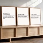 KRAYOG Motivational Quotes Framed Wall Art for Living Room & Bedroom Décor | Daily Positive Affirmation Aesthetic Posters with Frames | Inspirational Office Set of 3 (13x17 Inch)