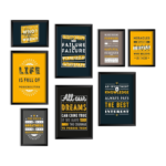 KRAYOG Motivational Inspirational Wall Art Frames – Positive Quote Posters for Home & Office Décor, Set of 8 – Two Sizes (9 x 12.5 in, 12.5 x 18 in) – A