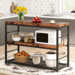 KRAYOG Tolvin Baker’s Rack – Heavy-Duty Microwave Oven Stand for Kitchen | Multilayer Storage with Hooks | 110 x 40 x 90 cm | DIY Assembly | 1 Year Warranty