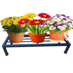 KRAYOG 2-Step Heavy-Duty Garden Plant Stand | Black Flower Pot Holder | Pack of 2 Single-Step Units