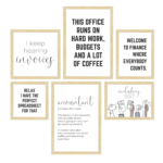 KRAYOG Chartered Accountant Motivational Quote Wall Art Set | Inspirational Team-Building Frames for Home, Office & Study Room Décor | Multi-Size Set of 6