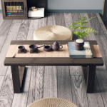 KRAYOG Simple & Premium Japanese-Style Low Floor Table for Meditation, Tea & Coffee – Solid Wood Tatami Study/Laptop Desk for Living Room & Bedroom (66 cm Long)