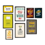 KRAYOG Motivational Inspirational Wall Art Frames – Positive Quote Posters for Home & Office, Set of 8 – Two Sizes (9 x 12.5 in, 12.5 x 18 in) – I